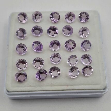 Natural Brazilian Amethyst Round Cut Loose Gemstone 27 Pcs 10-12 MM 101 CT