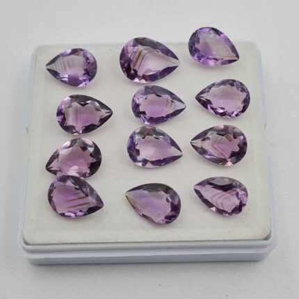 Natural Brazilian Amethyst Pear Cut Loose Gemstone 26 Pcs 10-12*14-16 MM 102 CT