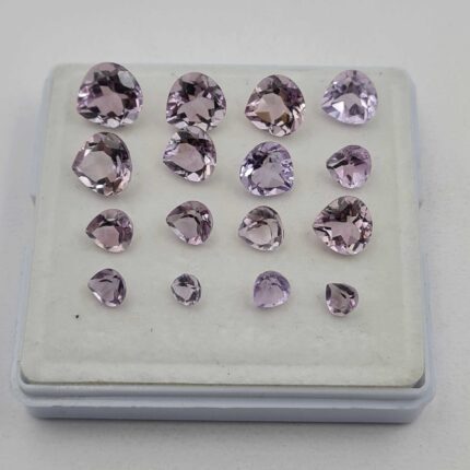 Natural Brazilian Amethyst Heart Cut Loose Gemstone 119 Pcs 5-11 MM 100 CT