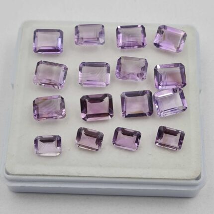 Natural Brazilian Amethyst Octagon Cut Loose Gemstone 52 Pcs 6-8*8-10 MM 100 CT