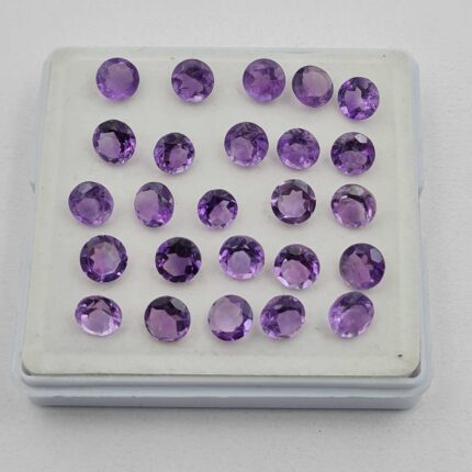 Natural Brazilian Amethyst Round Cut Loose Gemstone 55 Pcs 8 MM 100 CT