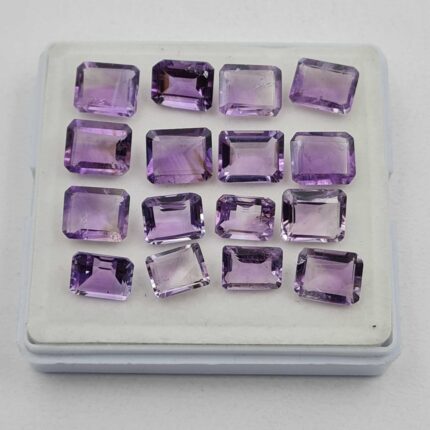 Natural Brazilian Amethyst Octagon Cut Loose Gemstone 29 Pcs 8-9*10-11 MM 101 CT