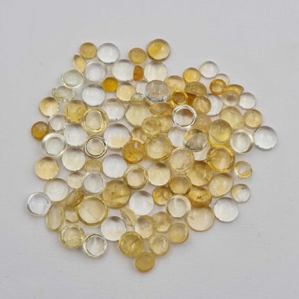 Natural Citrine Quartz Round Cabochon Loose Gemstone Lot 155 Pcs 3-7 MM 100 CT