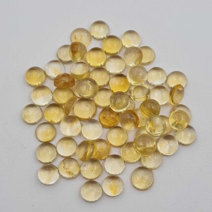 Natural Citrine Round Cabochon Loose Gemstone Lot 73 Pcs 7 MM 100 CT