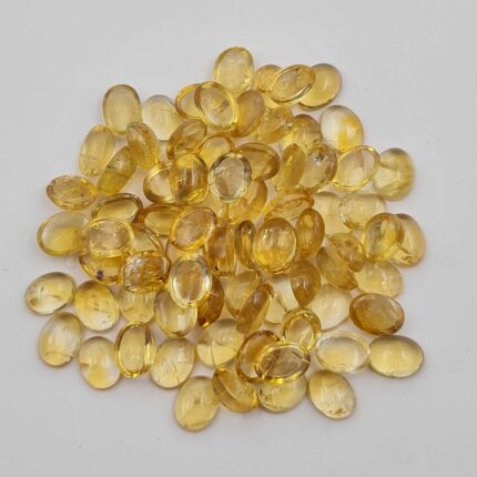 Natural Citrine Oval Cabochon Loose Gemstone Lot 84 Pcs 6*8 MM 100 CT