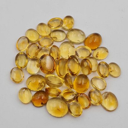 Natural Citrine Oval Cabochon Loose Gemstone Lot 39 Pcs 7*9-10*12 MM 100 CT
