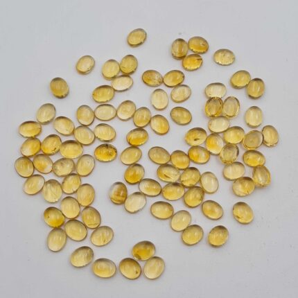 Natural Citrine Oval Cabochon Loose Gemstone Lot 59 Pcs 7*9 MM 100 CT
