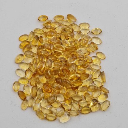 Natural Citrine Oval Cabochon Loose Gemstone Lot 202 Pcs 3*5 MM 50 CT