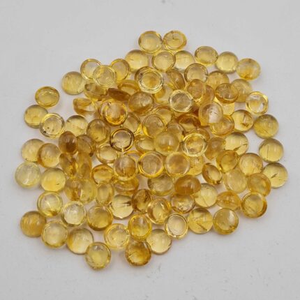 Natural Citrine Round Cabochon Loose Gemstone Lot 76 Pcs 7 MM 100 CT