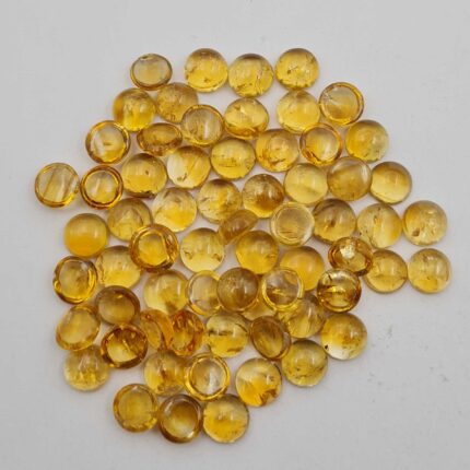 Natural Citrine Round Cabochon Loose Gemstone Lot 51 Pcs 8 MM 100 CT
