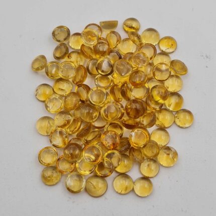 Natural Citrine Round Cabochon Loose Gemstone Lot 77 Pcs 7 MM 100 CT