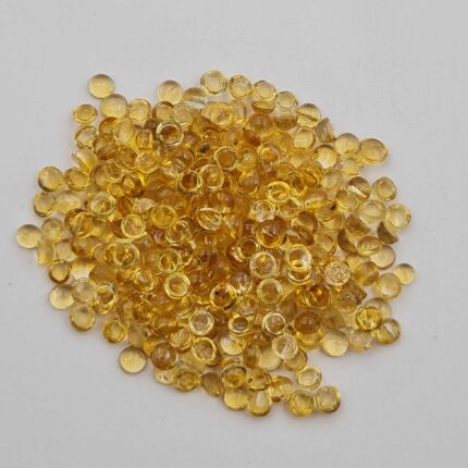 Natural Citrine Round Cabochon Loose Gemstone Lot 100 Pcs 2.5 MM