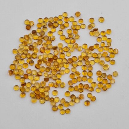 Natural Citrine Round Cabochon Loose Gemstone Lot 100 Pcs 2 MM