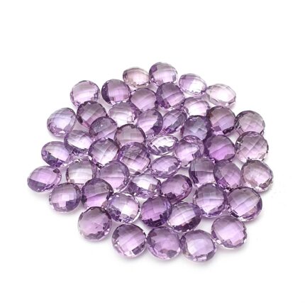 Natural Brazilian Amethyst Round Briolette Cut Loose Stone 34 Pcs 10 MM 101 CT