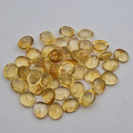Natural Citrine Oval Cabochon Loose Gemstone Lot 33 Pcs 9*11 MM 102 CT