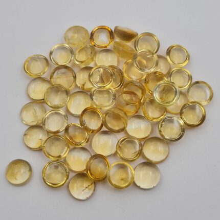 Natural Citrine Round Cabochon Loose Gemstone Lot 39 Pcs 9 MM 100 CT