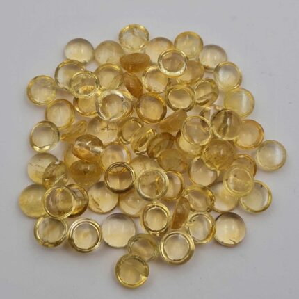 Natural Citrine Round Cabochon Loose Gemstone Lot 79 Pcs 7 MM 100 CT