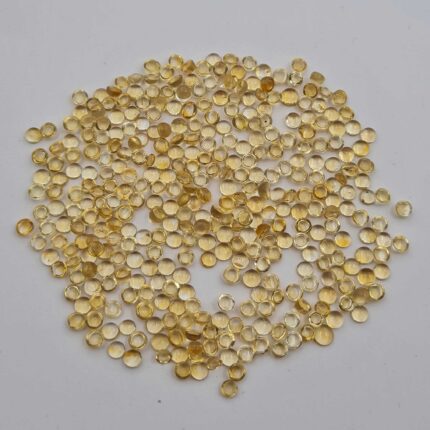 Natural Citrine Round Cabochon Loose Gemstone Lot 100 Pcs 3 MM 11 CT