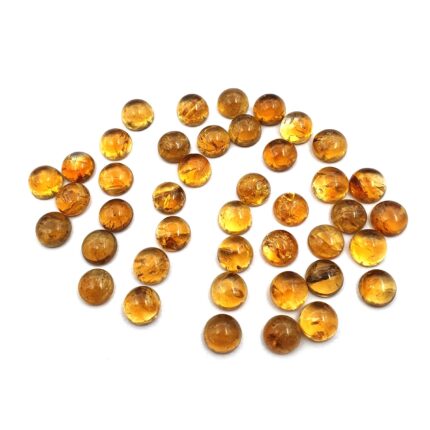Natural Citrine Round Cabochon Loose Gemstone Lot 75 Pcs 7 MM 100 CT