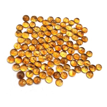 Natural Citrine Round Cabochon Loose Gemstone Lot 123 Pcs 6 MM 100 CT
