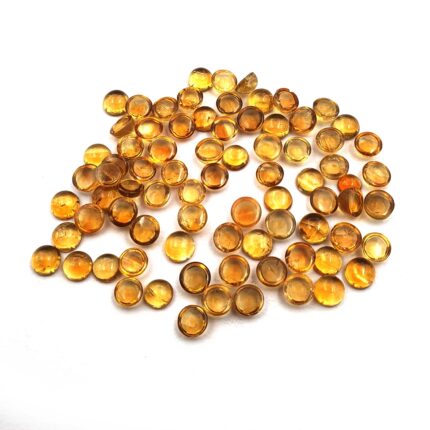 Natural Citrine Round Cabochon Loose Gemstone Lot 115 Pcs 6 MM 100 CT