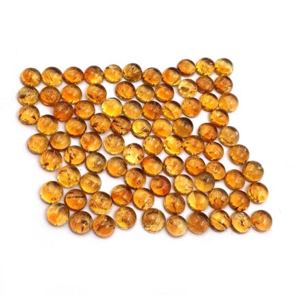 Natural Citrine Round Cabochon Loose Gemstone Lot 196 Pcs 5 MM 100 CT
