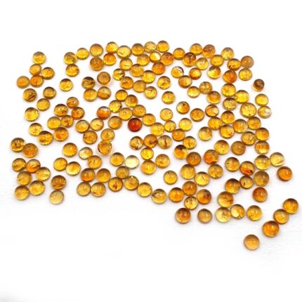 Natural Citrine Round Cabochon Loose Gemstone Lot 100 Pcs 4 MM 26 CT