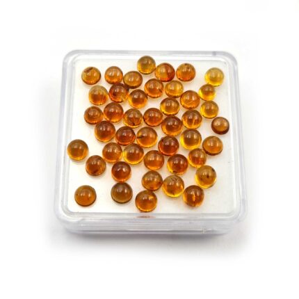Natural Citrine Round Cabochon Loose Gemstone Lot 140 Pcs 4 mm 40 CT