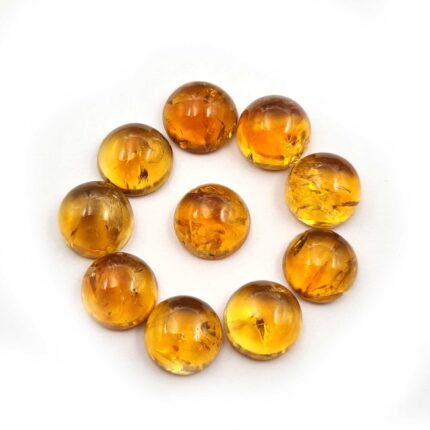 Natural Citrine Round Cabochon Loose Gemstone Lot 16 Pcs 8 mm 31 CT