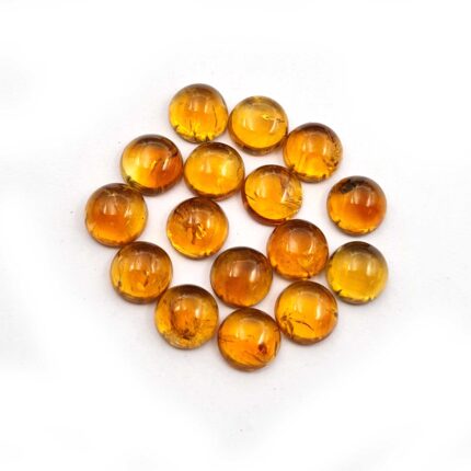 Natural Citrine Round Cabochon Loose Gemstone Lot 6 mm 45 Pcs 40 CT