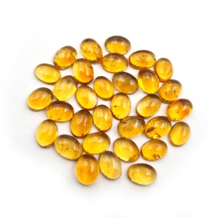 Natural Citrine Oval Cabochon 48 Pcs 5x7 mm 40 CT Citrine Loose Gemstone Lot