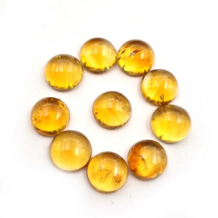 Natural Citrine Round Cabochon 18 Pcs 9 mm 50 CT Citrine Loose Gemstone Lot