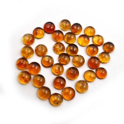 Natural Citrine Round Cabochon 34 Pcs 6 mm 31 CT Citrine Loose Gemstone Lot