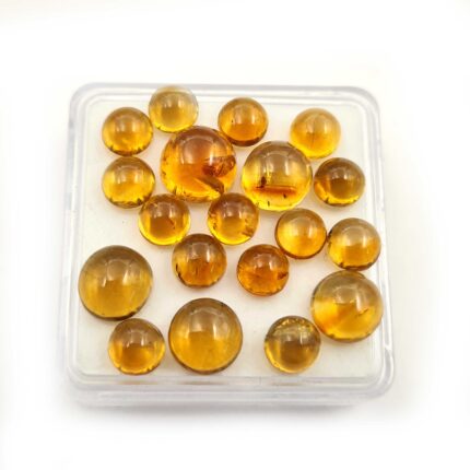 Natural Citrine Round Cabochon 33 Pcs 6-9 mm 40 CT Citrine Loose Gemstone Lot