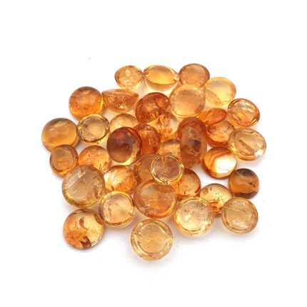 Natural Citrine Round Cabochon Loose Gemstone Lot 58 Pcs 7-10 MM 125 CT
