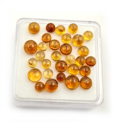 Natural Citrine Round Cabochon 94 Pcs 4-6 mm 35 CT Citrine Loose Gemstone Lot