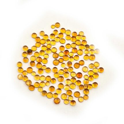 Natural Citrine Round Cabochon Loose Gemstone Lot 100 Pcs 2.50 MM