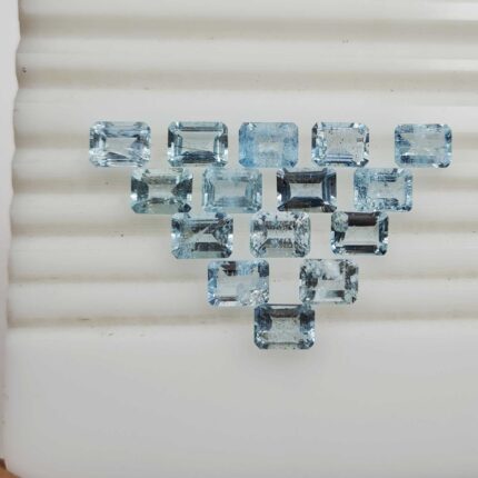 Natural Aquamarine Octagon Cut Loose Gemstone Lot 17 Pcs 6*8 MM 26 CT