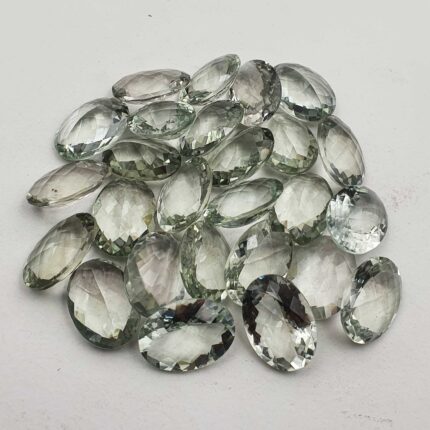 Natural Green Amethyst Oval Checker Cut Loose Stone Lot 10 Pcs 13*18 MM 100 CT