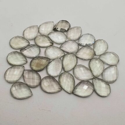 Natural Green Amethyst Pear Checker Cut Loose Stone Lot 13 Pcs 12*16 MM 119 CT