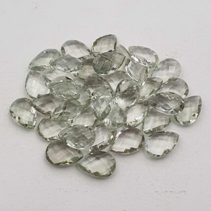 Natural Green Amethyst Pear Briolette Cut Loose Stone Lot 42 Pcs 8*12 MM 101 CT
