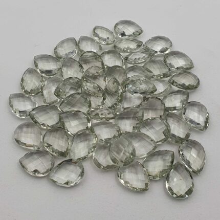 Natural Green Amethyst Pear Briolette Cut Loose Stone Lot 16 Pcs 12*16 MM 105 CT