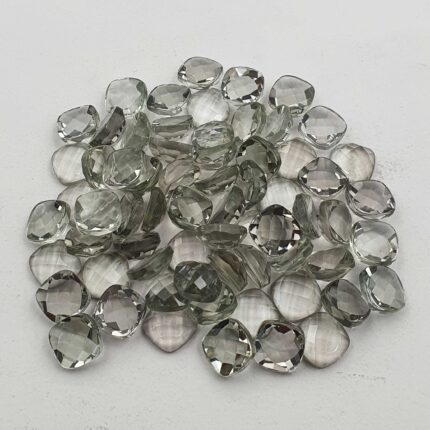 Natural Green Amethyst Cushion Checker Cut Loose Stone Lot 27 Pcs 10 MM 101 CT
