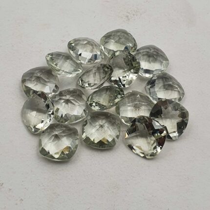 Natural Green Amethyst Square Cushion Cut Loose Gemstone Lot 16 Pcs 12 MM 92 CT