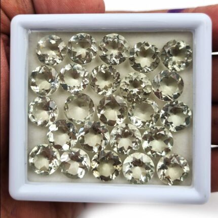 Natural Green Amethyst Round Cut Loose Stone Lot 30 Pcs 10 MM 100 CT