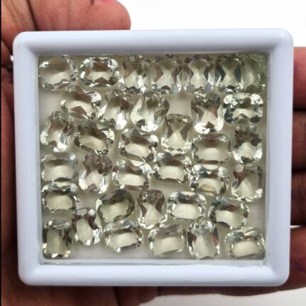 Natural Green Amethyst Cushion Cut Loose Stone Lot 51 Pcs 7*9 MM 100 CT