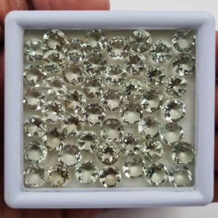 Natural Green Amethyst  Round Cut Loose Stone Lot 79 Pcs 7 MM 100 CT