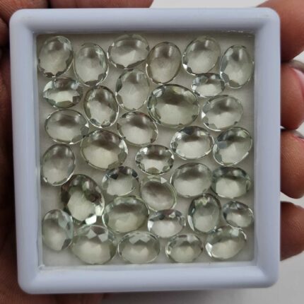 Natural Green Amethyst  Oval Buptop Cut Loose Stone Lot 75 Pcs 6*8-10*12MM 135CT