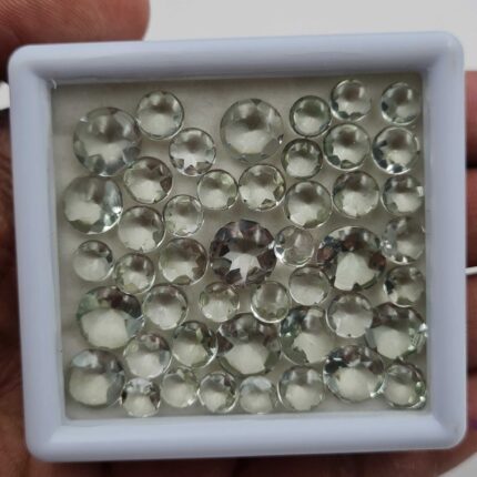 Natural Green Amethyst Round Buptop Cut Loose Stone Lot 82 Pcs 6-10 MM 100 CT