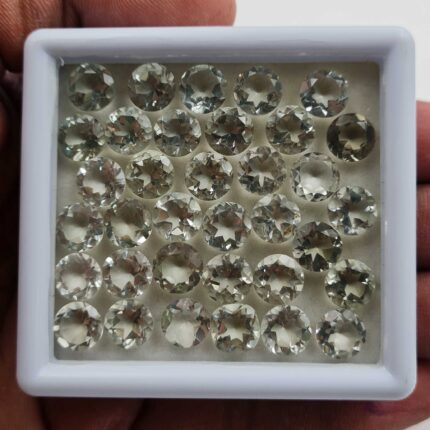 Natural Green Amethyst Round Cut Loose Stone Lot 56 Pcs 8 MM 100 CT